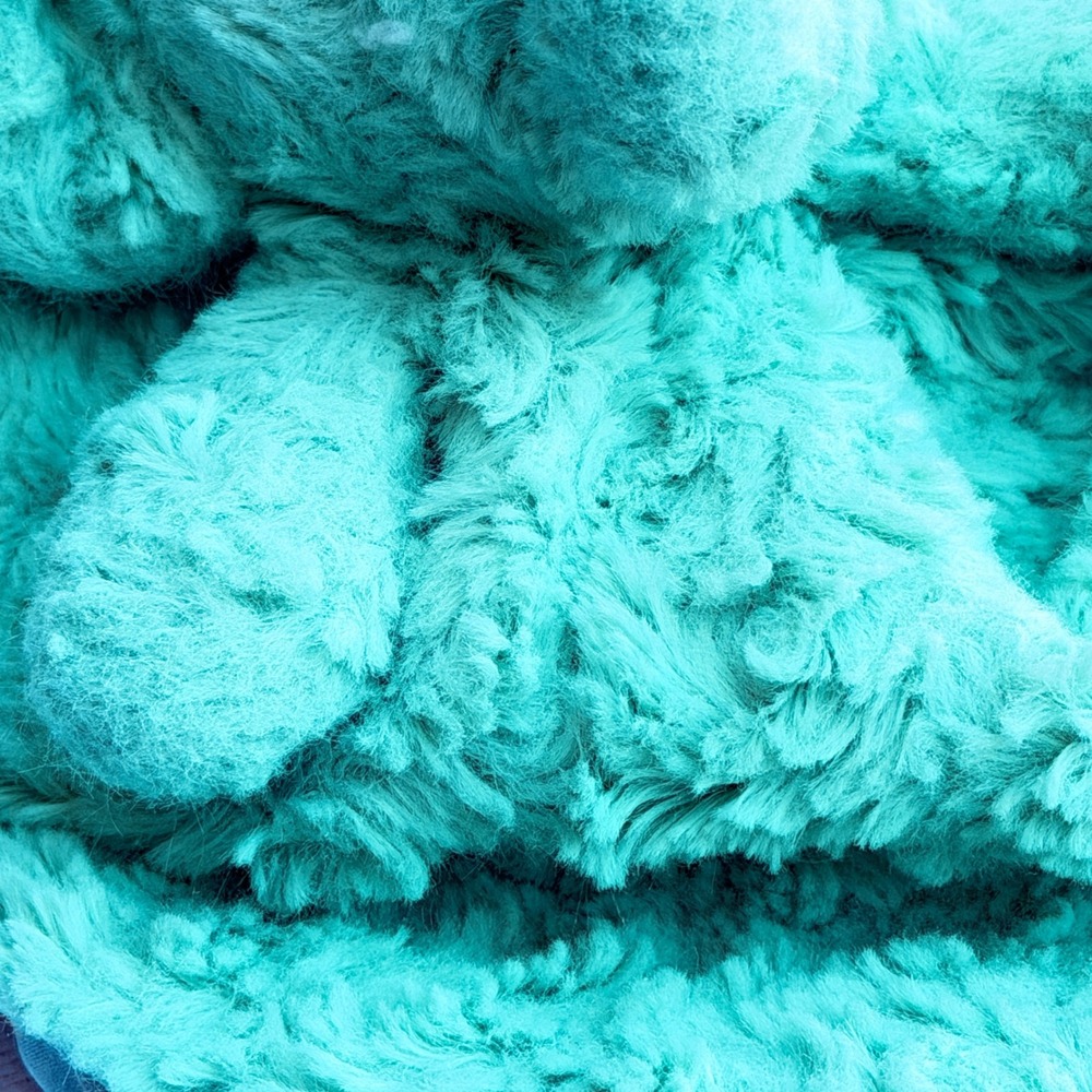 Elephant Baby Security Blanket Lovey Aqua Blue Plush Rosebud Satin Trim 14x14 - Picture 7 of 9